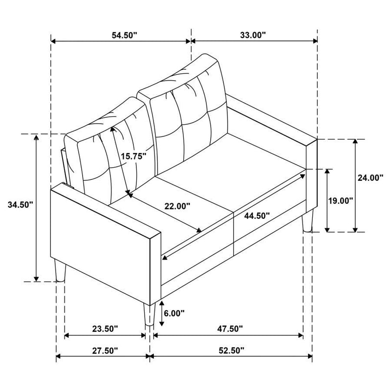Bowen II - Upholstered Track Arm Sofa Set