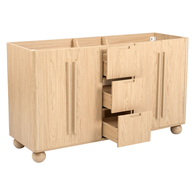 Bathroom Vanity Cabinet Only, 3 Drawers 4 Doors, Soft Close, Adjustable Shelf - Wood