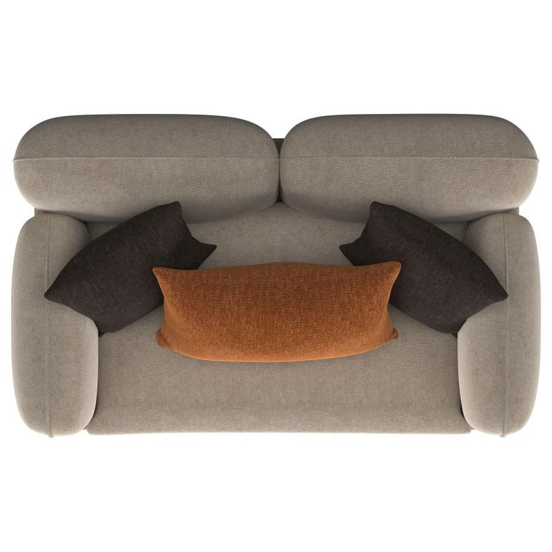 Jade - Chenille Upholstered Modern Track Arm Loveseat