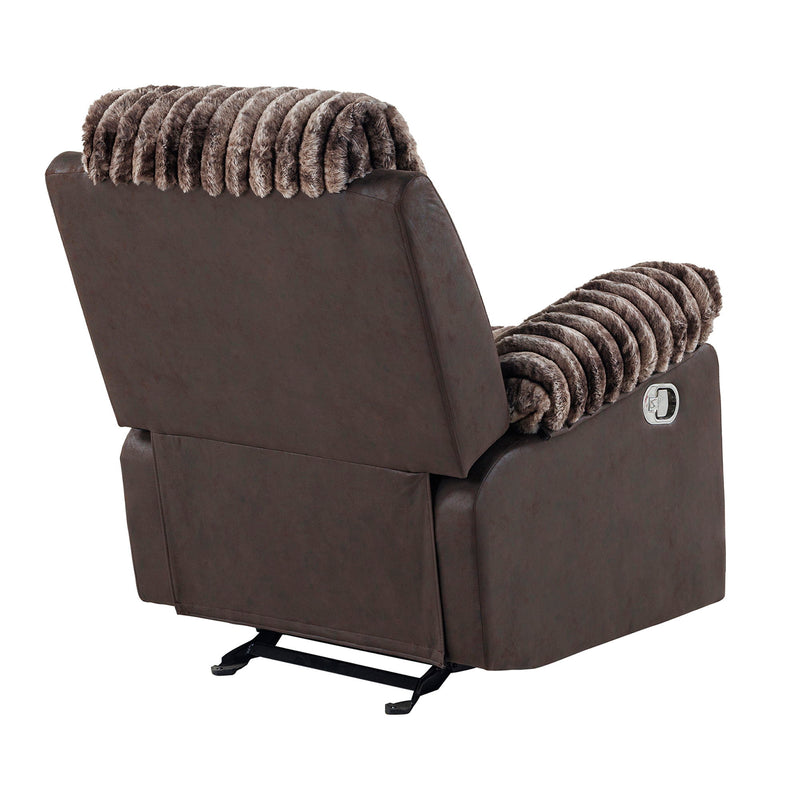Bruni - Glider Recliner With Manual Recline And Rich Upholstery - Brown