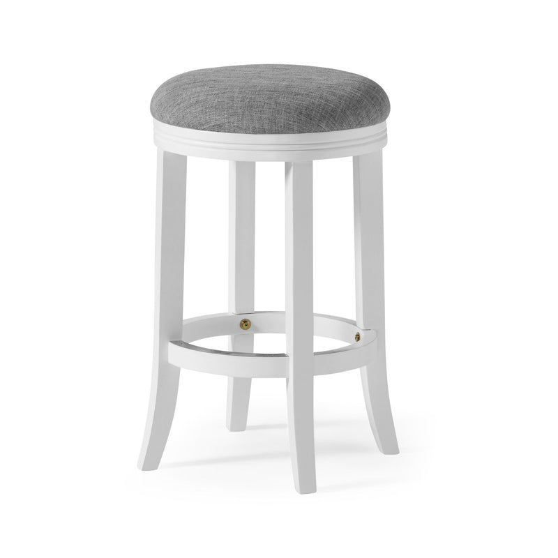 Backless Swivel Stool With Upholstered Seat