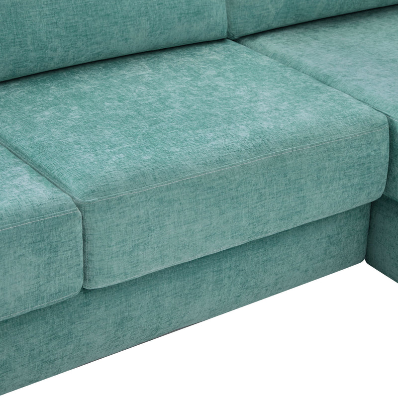 L-Shaped Modular Sofa With Double Layer Cushion
