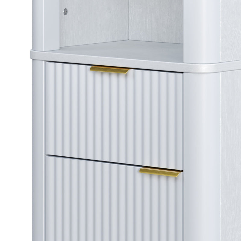 Tall Bathroom Storage Cabinet With Adjustable Shelves And 1 Drawer & Door