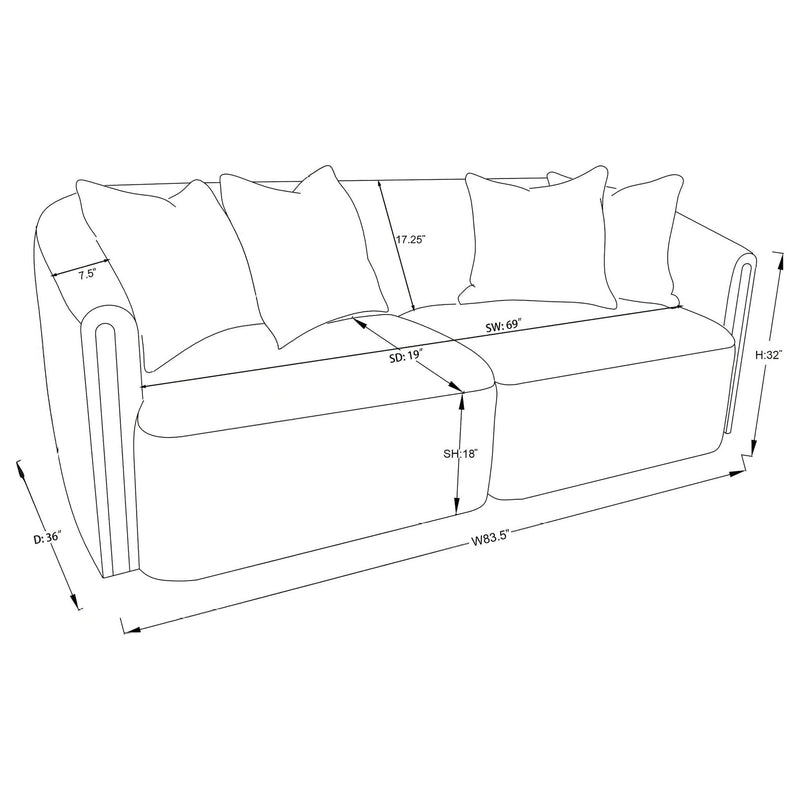 Townsend 2-piece Chenille Upholstered Sofa Set Latte