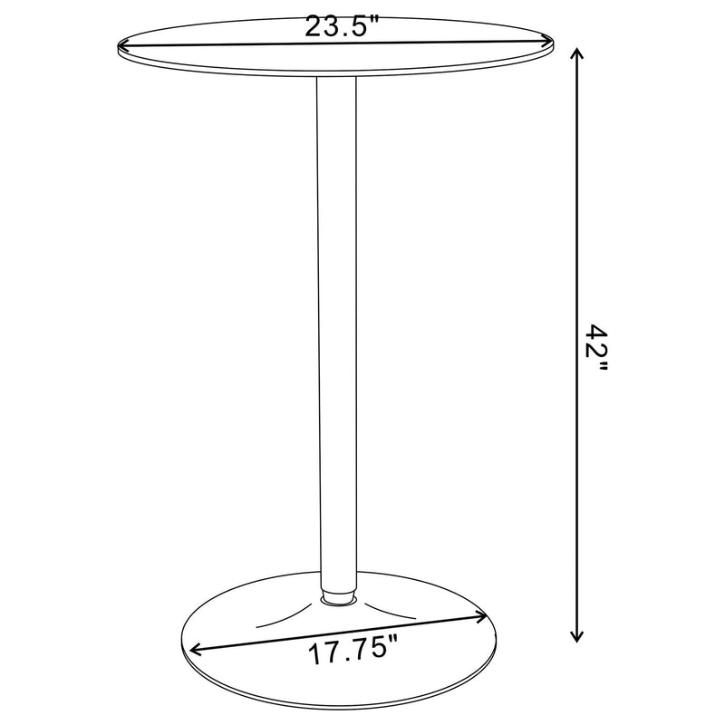 Abiline Round 24-inch Glass Top Bistro Bar Table Chrome