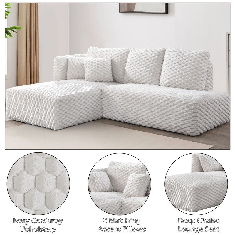Manya - Sectional Sofa - Ivory