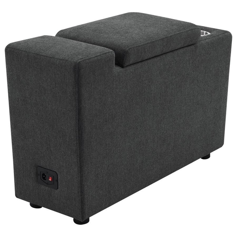 Collins - Upholstered Modular Storage Console - Dark Gray