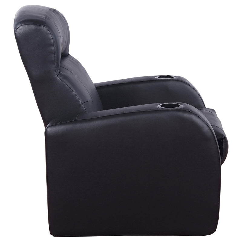 Franky - 7 Piece Seater Home Theater Set, Reclining Chairs & Storage Consoles - Black