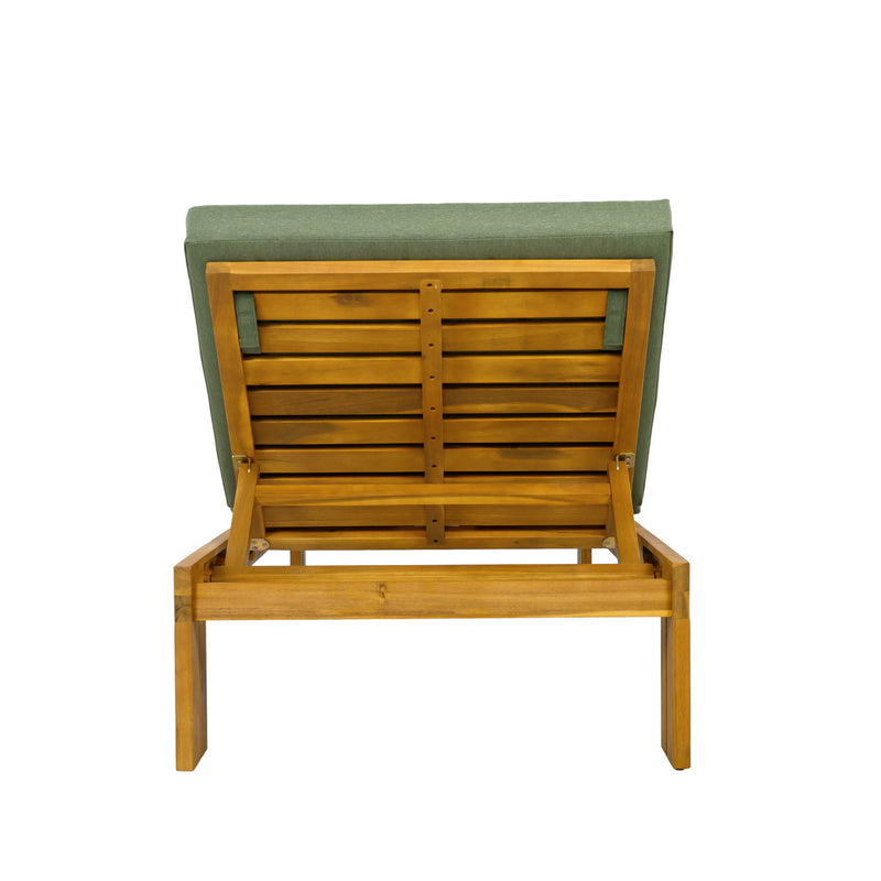 Outdoor Chaise Lounge Set & Side Table, 5 Position Adjustable Patio Recliner
