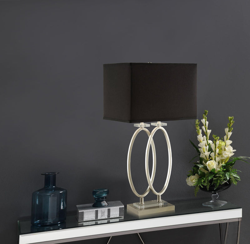 Izuku 29-inch Rectangular Shade Table Lamp Brush Nickel