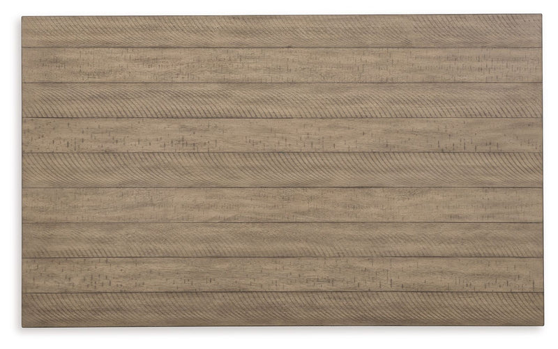 Skempton - Counter Height Dining Table and Bar Stools (Set of 7) - White / Light Brown