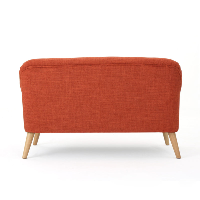 Classic Loveseat With Rolled Armrests And Button Tufting