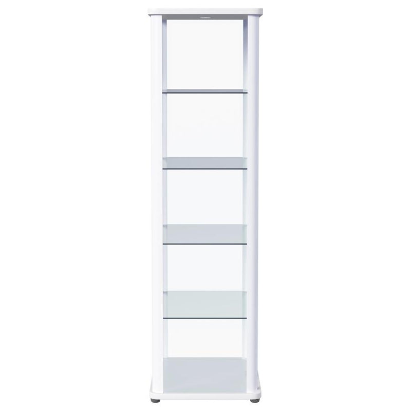 Aero - 5-Shelf Display Curio Cabinet With Led Lighting