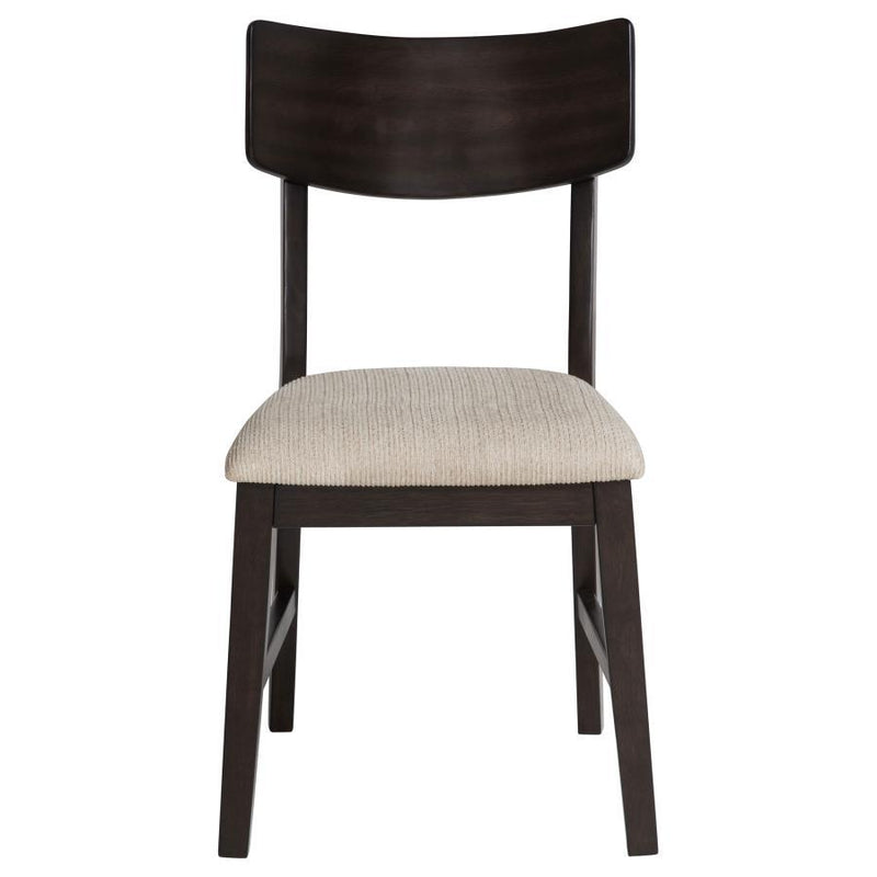 Catley - 5 Piece Round Drop Leaf Dining Table Set - Dark Coffee