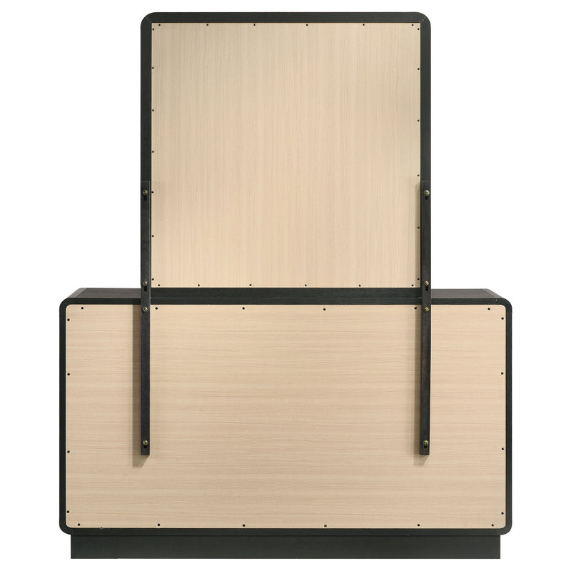 Burton - 6 Drawer Dresser With Mirror - Black