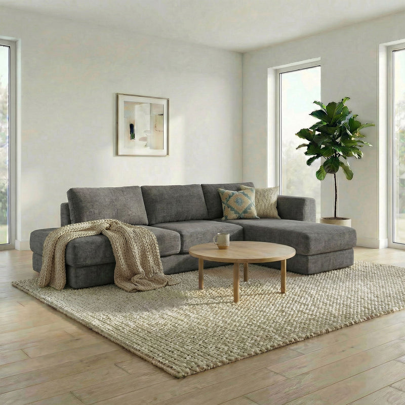 L-Shaped Modular Sofa With Double Layer Cushion