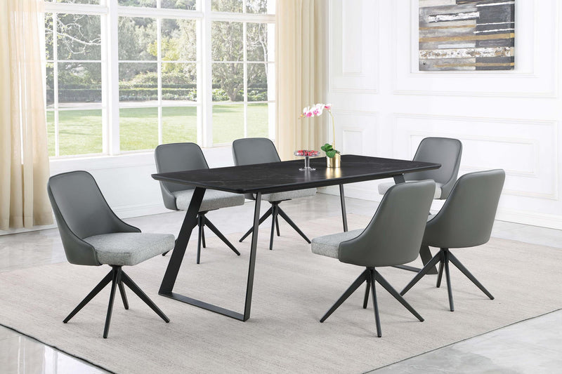 Smith Rectangular 71-inch Ceramic Top Dining Table Black