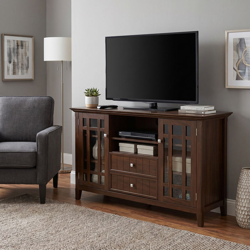 Bedford - Tall TV Media Stand - Dark Tobacco Brown