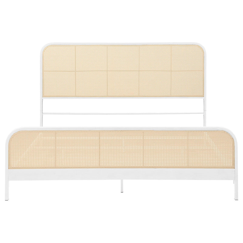 Lanewood Open Cane Webbing Metal Eastern King Bed White
