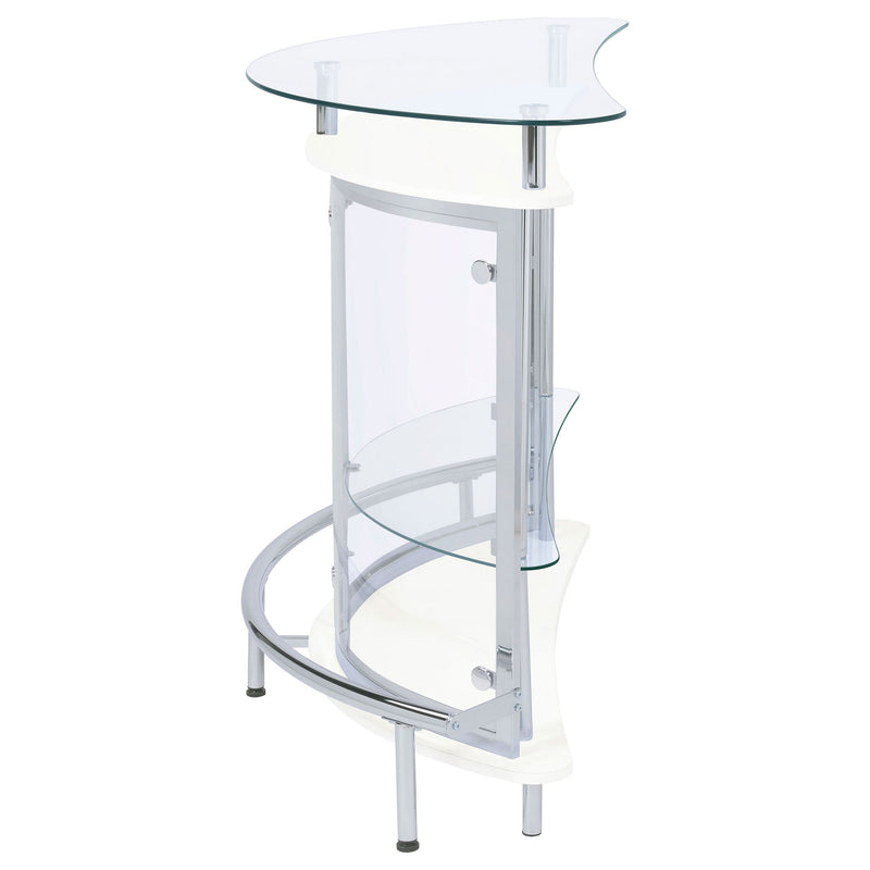 Strick - Freestanding Glass Top Home Bar Wine Cabinet - White