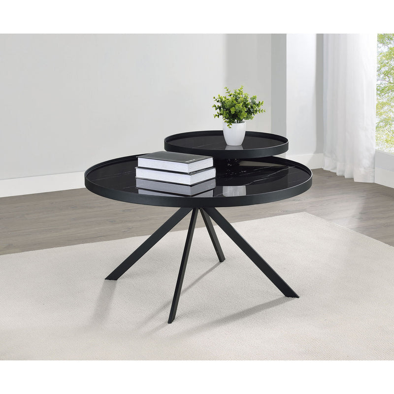 Shayne - Round Top Coffee Table With 2 Tier Design