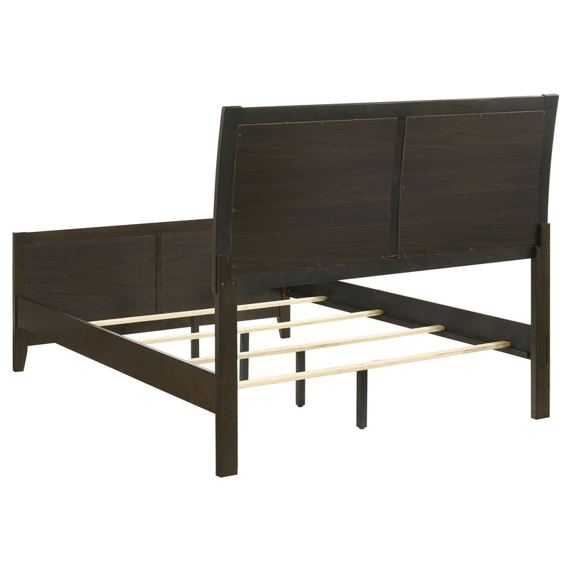 Wilkes 51-inch Upholstered Full Bed Dark Cocoa