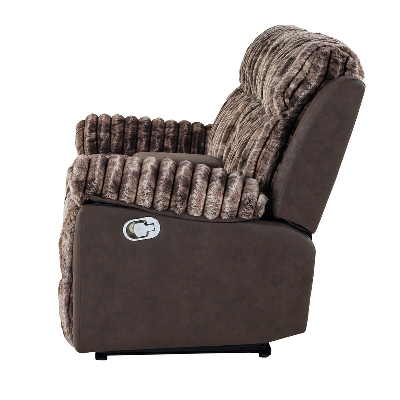 Bruni - Console Reclining Loveseat With Manual Recline And Rich Upholstery - Brown