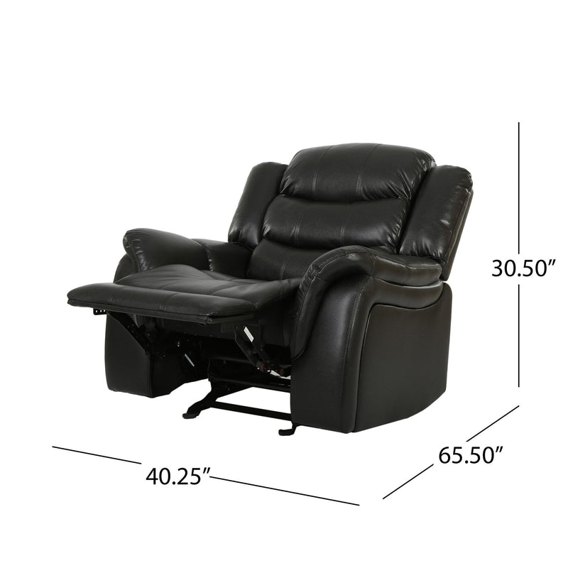 Classic Design Recliner, Upholstery Recliner, Glider Recliner - Black Berry