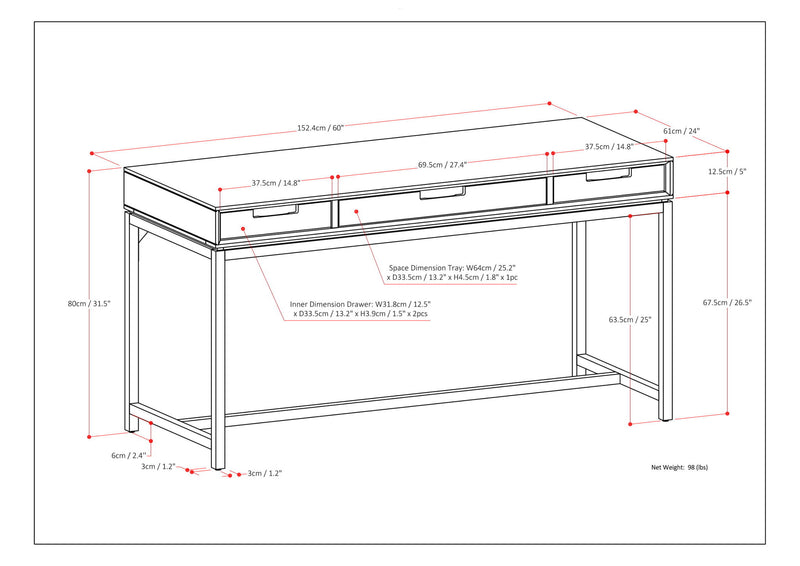 Banting - Desk - Walnut Brown