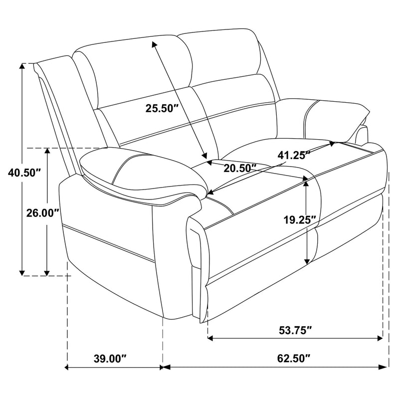 Ellington 3-piece Upholstered Padded Arm Sofa Set Dark Brown