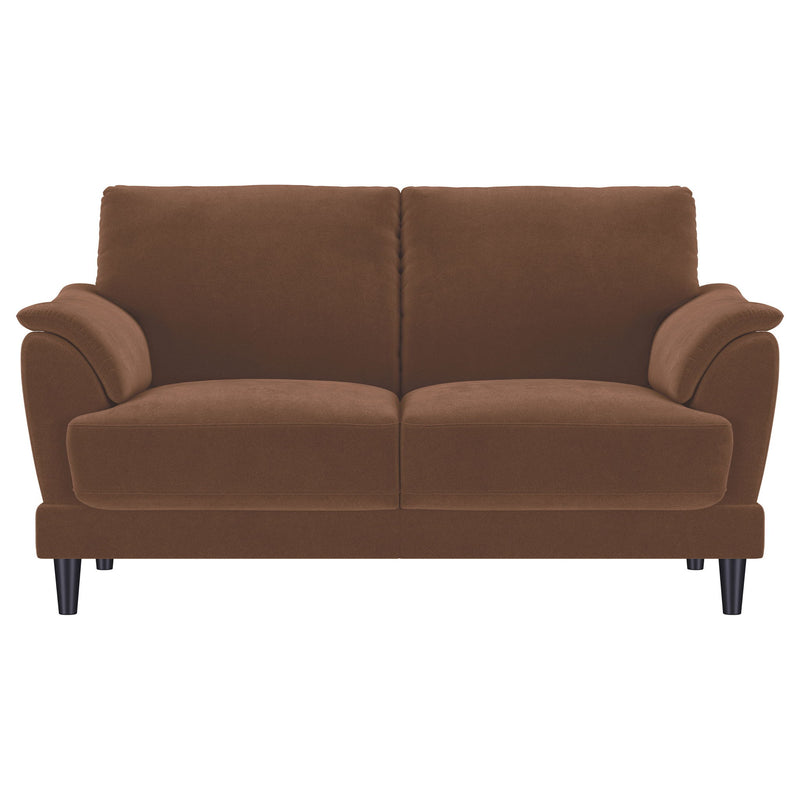 Dania - 2 Piece Upholstered Crescent Arm Sofa Set - Rust