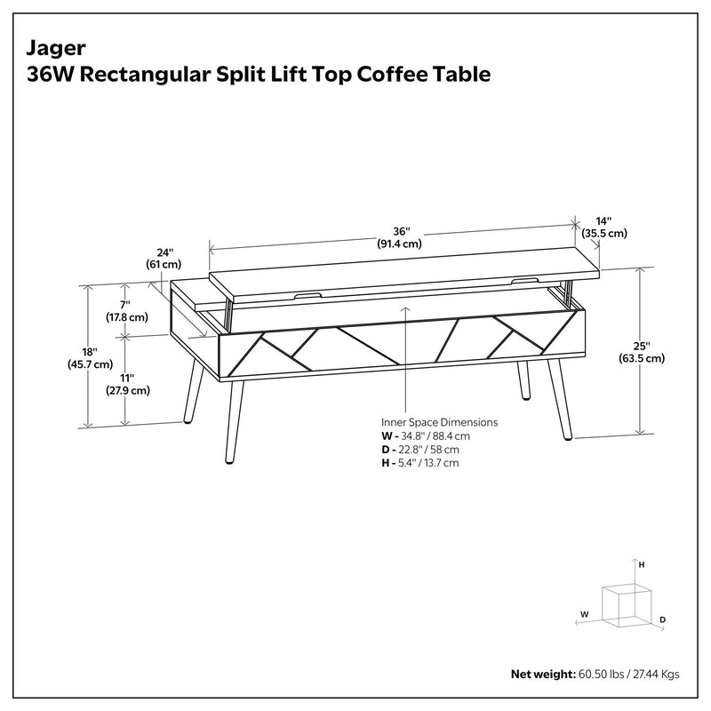 Jager - Lift Top Coffee Table Handcrafted