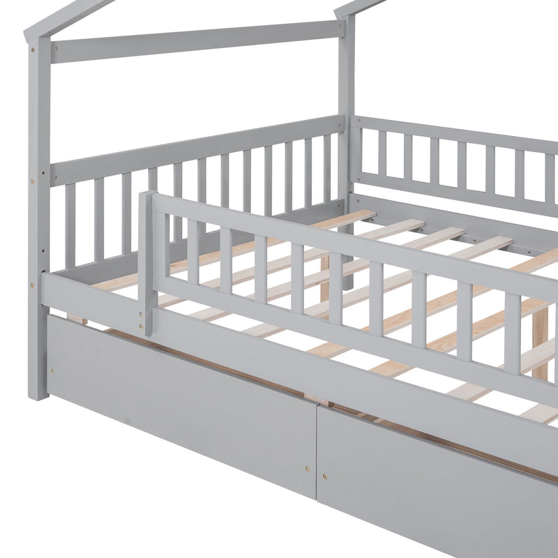 House Bed With 2 Drawers