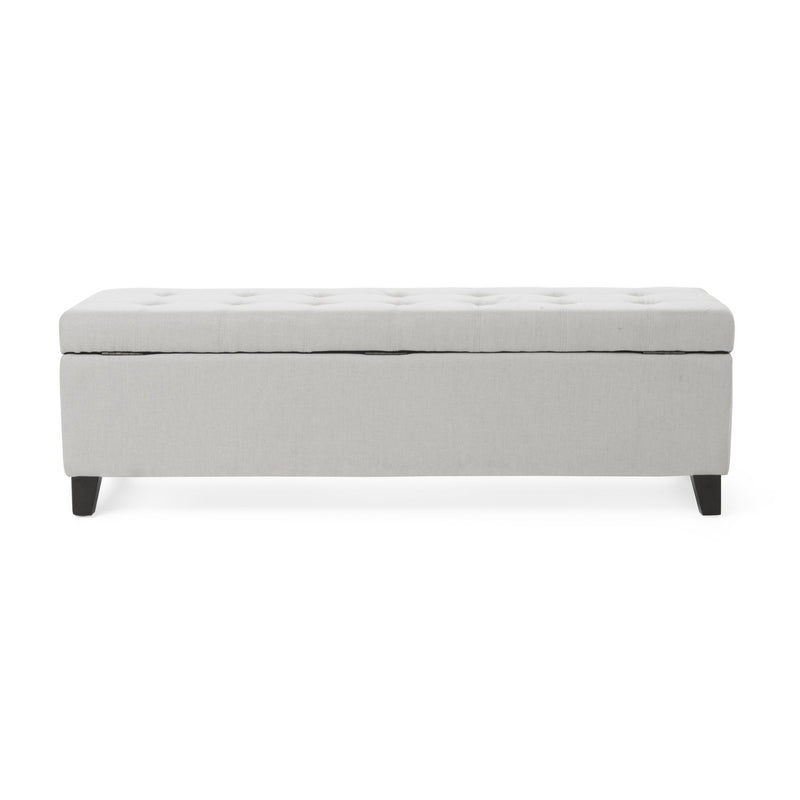 Upholstered Storage Ottoman Bench, Foot Rest For Bedroom