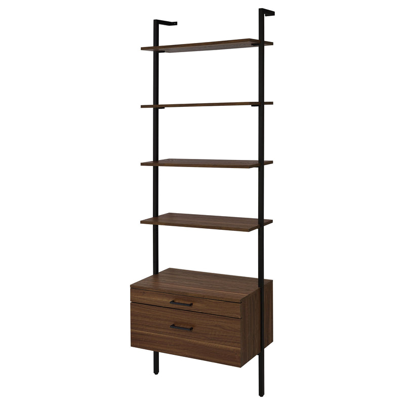 Wendell - 4 Shelf Storage Wall Bookshelf - Walnut