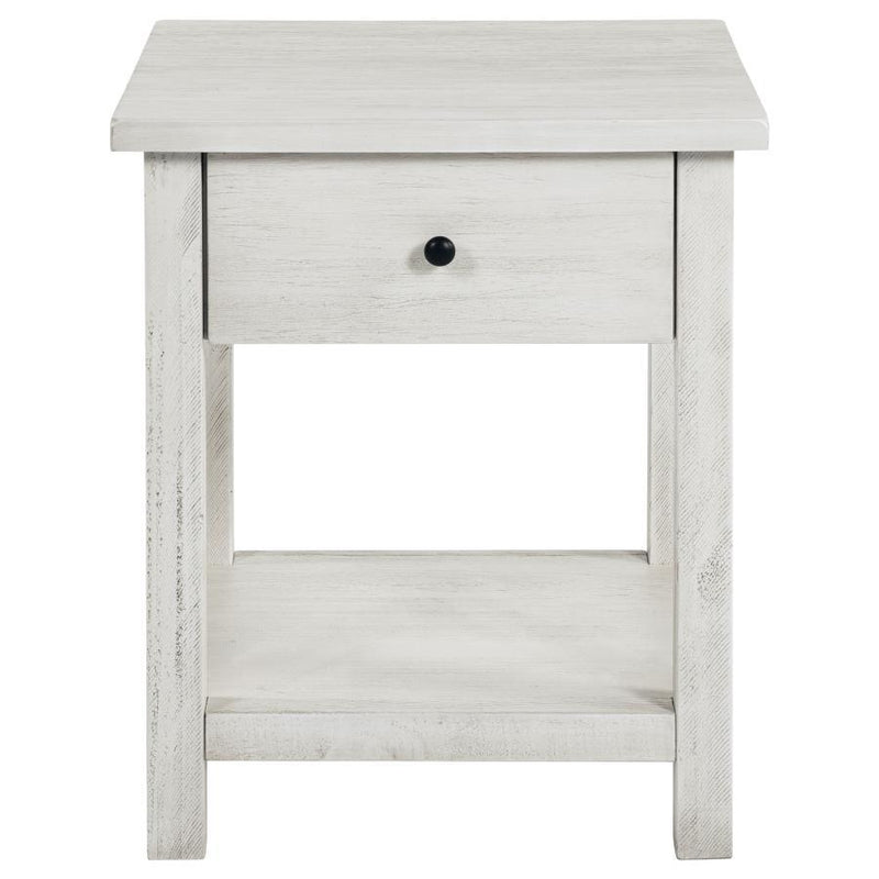 Payne - 1 Drawers Wood End Table with Shelf