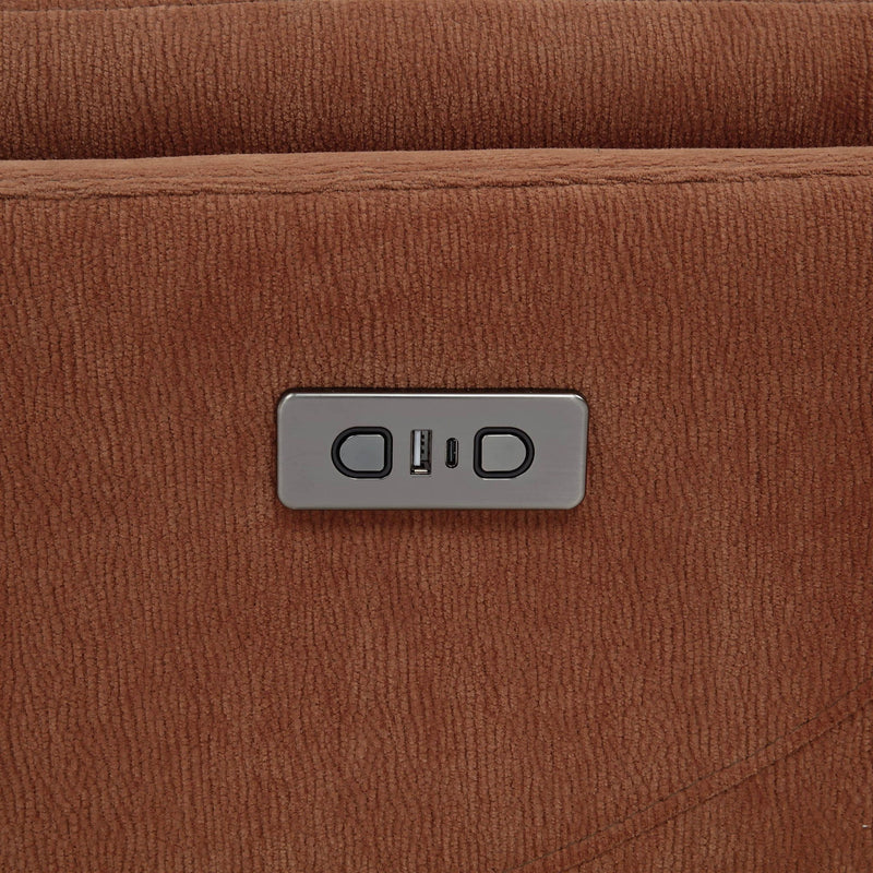 Adler Upholstered Power Swivel Glider Recliner Rust