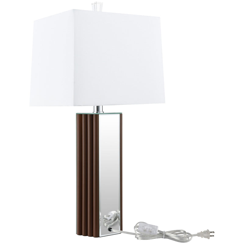 Echolls - Lamp With Scalloped Accents And Mirror Detail
