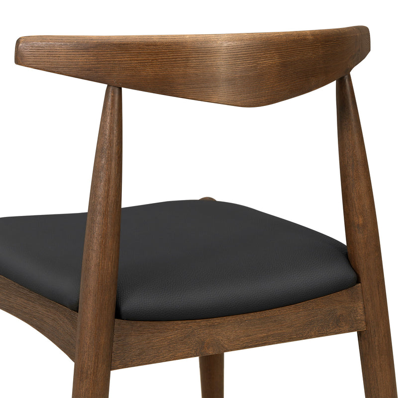 5 Piece Dining Set With 1 Table And 4 Upholstered Chairs - Walnut / Black