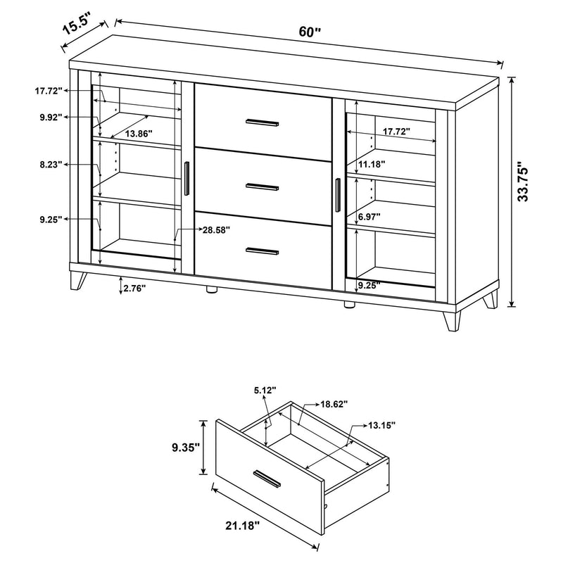 Lewes 2-door Engineered Wood 60-inch TV Stand Cappuccino