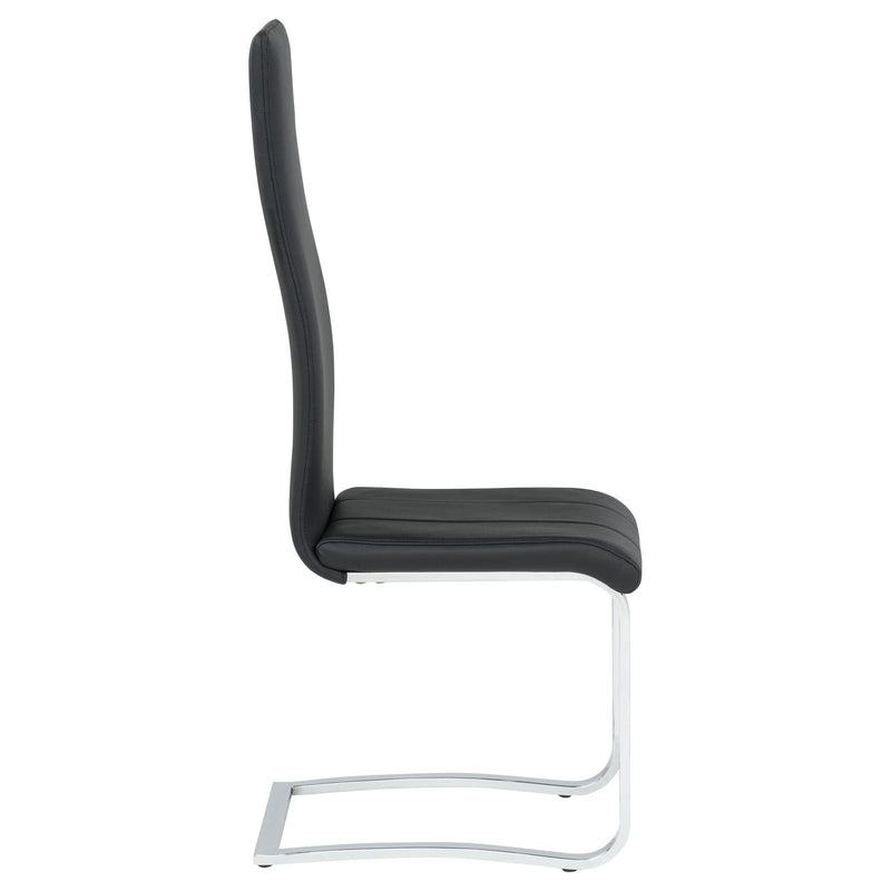 High Back Side Chairs Dining Chairs With Padded Upholstery (Set of 4) - Black
