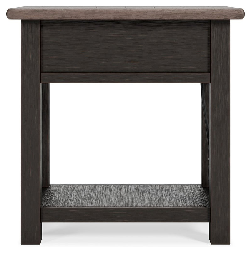 Tyler Creek - Chair Side End Table - Black / Gray