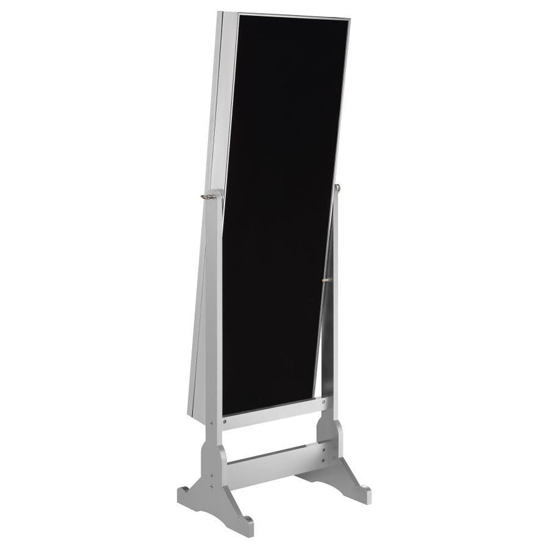 Moore - Cheval Mirror With Jewelry Storage - Silver