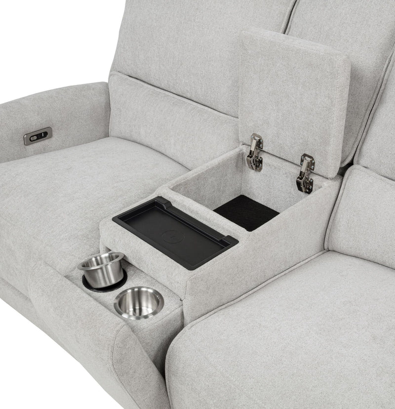Sylmar Chenille Upholstered Power Reclining Loveseat Dove Grey
