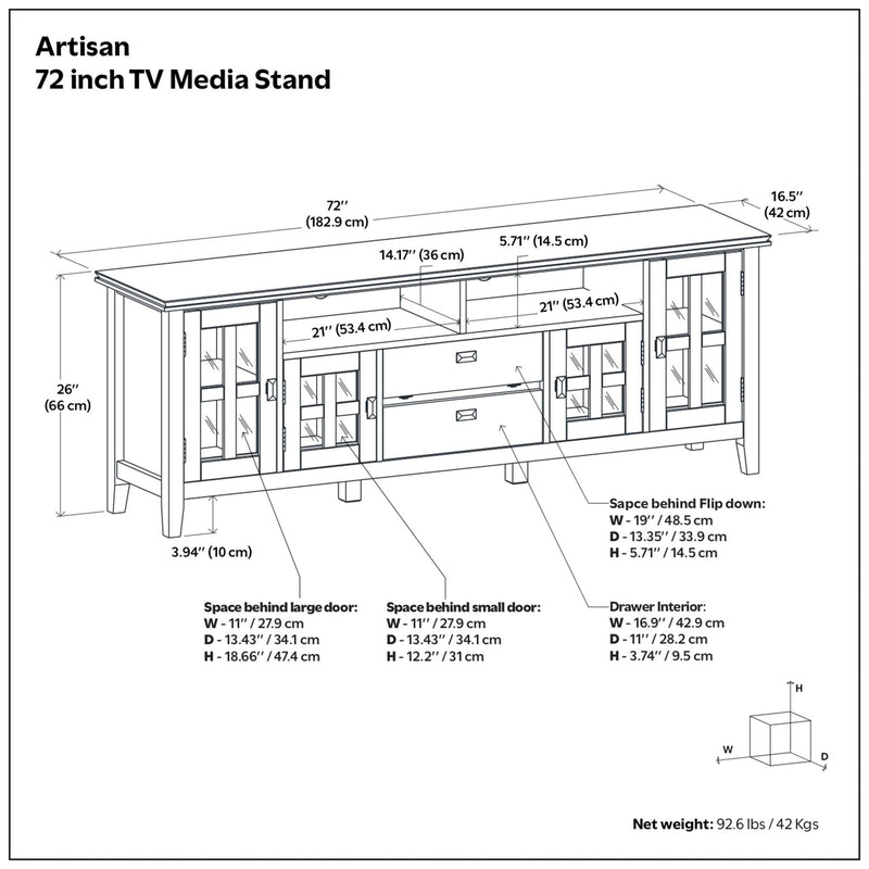 Artisan - TV Media Stand - Distressed Gray