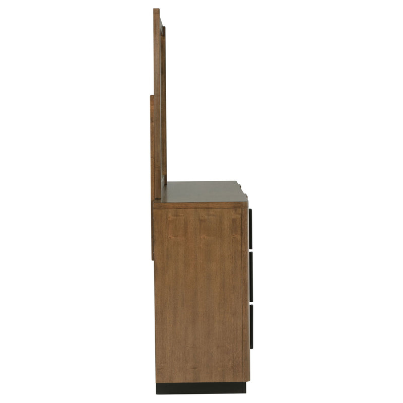 Moraga - 6 Drawer Dresser With Mirror - Ash Brown