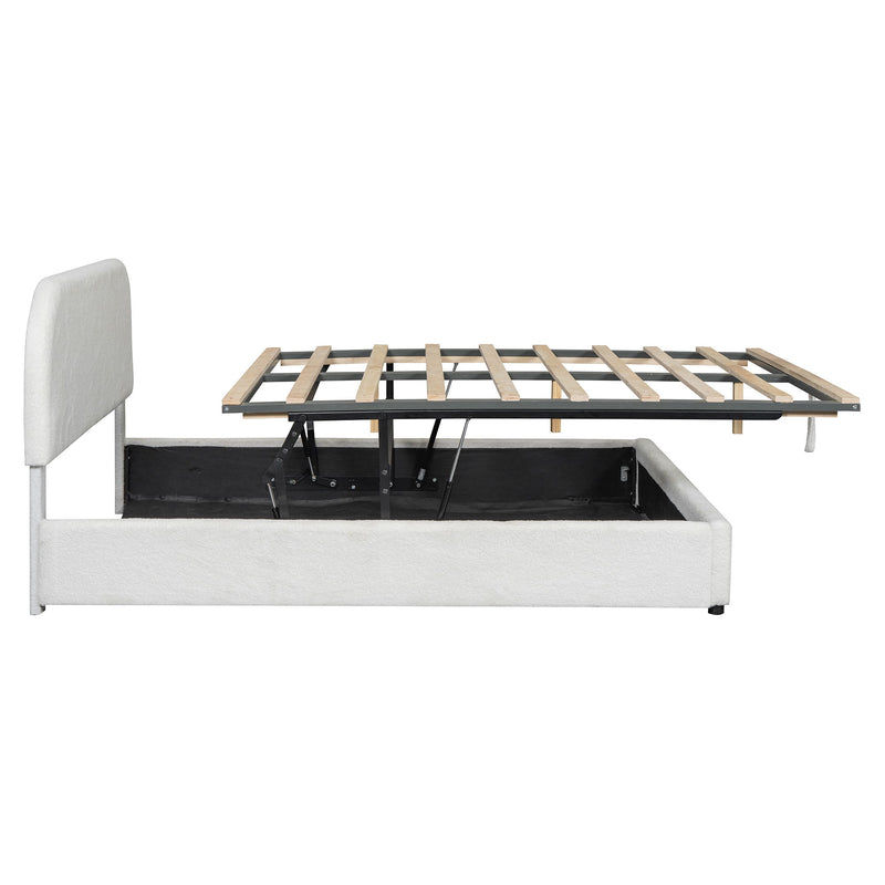 Upholstered Platform Bed With Hydraulic Storage System