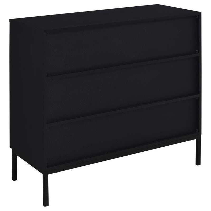 Jess - 2-Door Arched Fluted Glass Accent Cabinet - Black