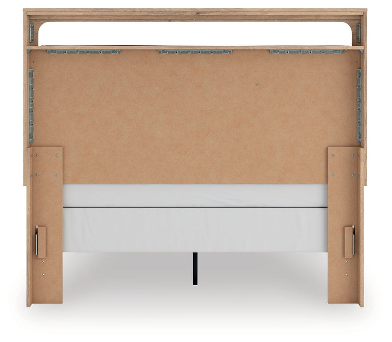Kinlanni - 4 Pc. - Queen Panel Bed, Dresser, Mirror And Nightstand - Tan