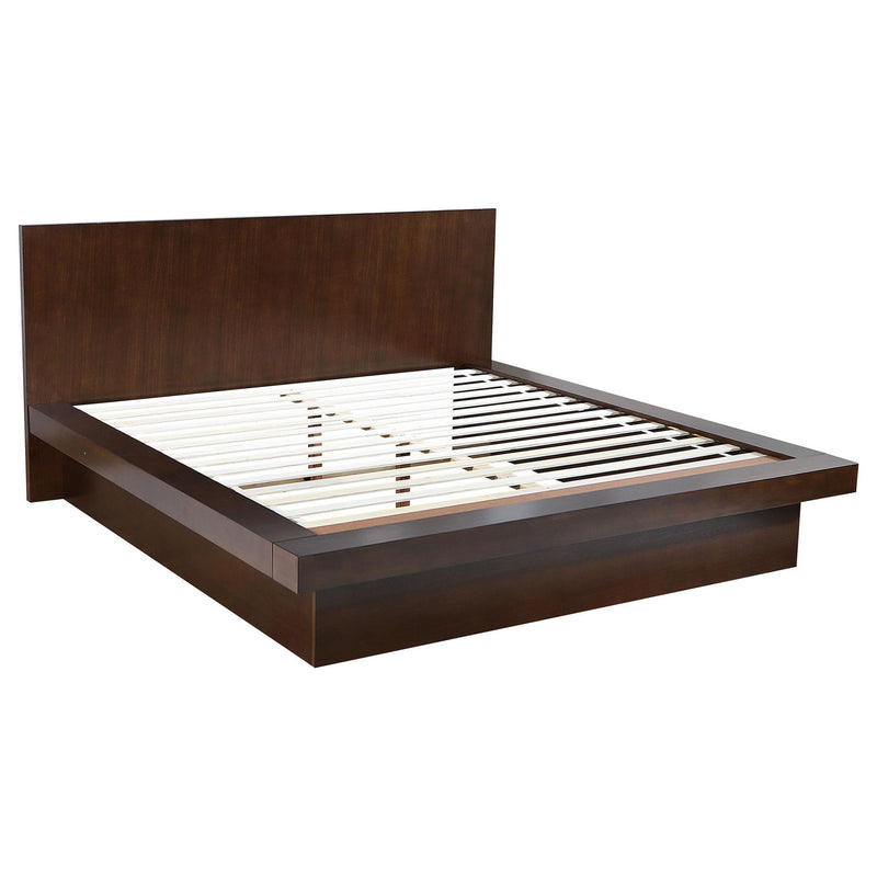 Jessica 5-piece Eastern King LED Bedroom Set Cappuccino